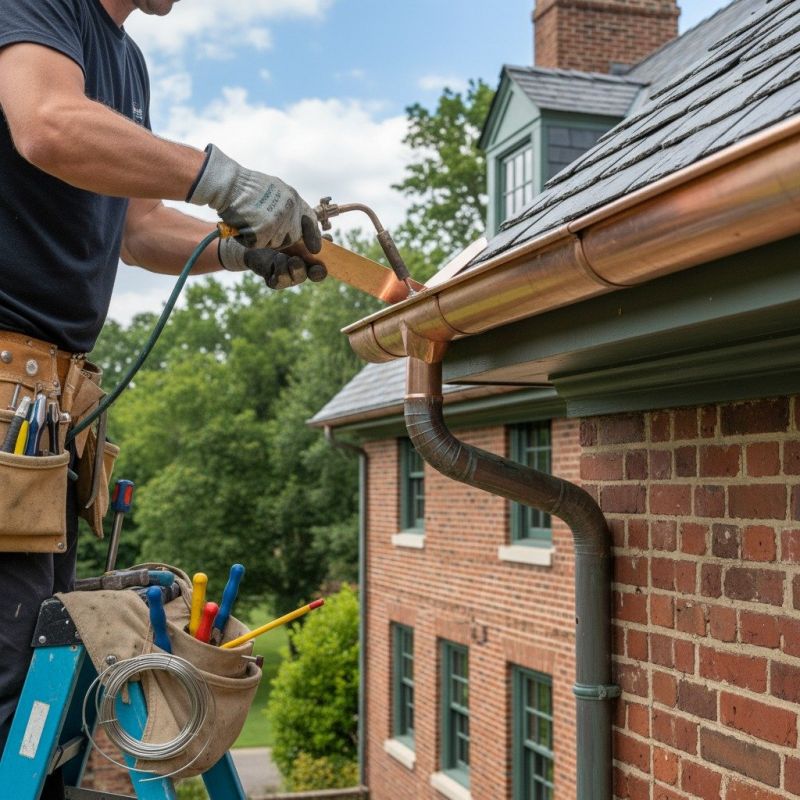 Copper Gutter Replacement detail